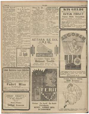    7 Ni Sahte 12 : Yeni Asır 4 Mart 1935| Fratelli Sperco N. V. Oliver Ve Şü. | JADRANSKA W. FE. H. Van Der LİMİTET Vapur...