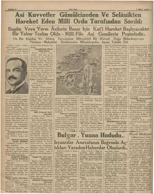  ar EN eği Asi Kuvvetler Gümülcineden Ve Selânikten Hareket Eden Milli Ordu Tarafından Sarıldı Yeni Asır 7 Mart 1935 Bugün...