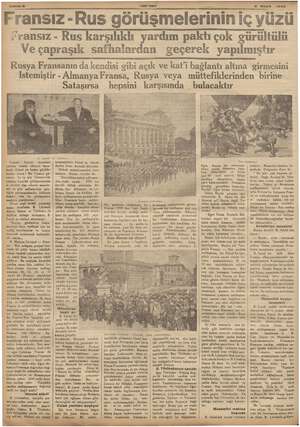  Fransız -Rus g 8 Mayıs 1935 örüşmelerinin İ İç yüzü fransız - Rus karşılıklı yardım paktı çok gürültülü Ve çapraşık...