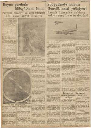    p Beyaz perdede Yeni Asır Sovyetlerde havacı 4 Hazıran 1935 # Mösyö Sans-Gene | Gençlik nasıl yetişiyor? Fernand Gravey bu