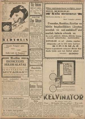    er gibi bembeyaz dişler li» i Bütün da Ti töz Hekimi MİTAT OREL DOKTOR HULUSI ALATAŞ Eski Tıbbiye mektebi müdürü, garp...