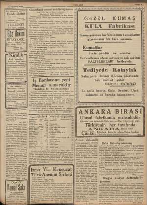    10 Ağustos 1955 —— 7X7 ilenlere mahsus | Sümerbank umumi müdürlüğünden | 1934 - 1935 lise ve ticaret mezunlarına | Kulak