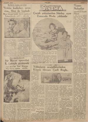    MAM e Eylal 1935 dük eya Berlinde sinema mevsimi “Dütün kadınları seve- rim,, filmi ile başladı Mişel Strogof sözlü olarak