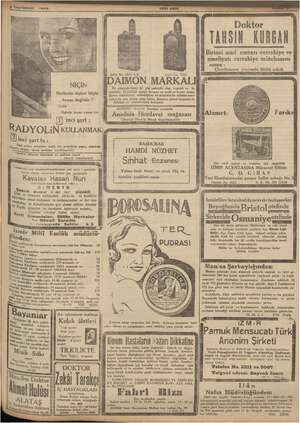  1935 < Teşrinlevel Herkesin dişleri böyle beyaz değildir ? Günkü Dişlerin beyaz olması için inci şart İDAİMON MARKAL Şekil