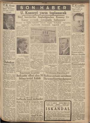    a. 1938 T.R. Aras mean Bulgar Başbakanı € uzun uzadıya Görüştü Tevfik Rüştü Aras FYA 2 (AA ö ve iv Yİ e karşılanmış- al i