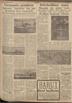    m2 Teşrinlevel 1935 Vuruşmalar genişlerse İtalyanlar İngilizlerin dağ gibi Gemilerine karşı koyamazlar BIR MÜTEHASSIS ASKER