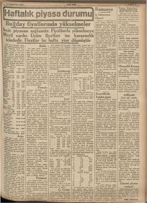           0 — 2 Teşrinlevel 1935 Haftalık piyasa durumu Buğday fiyatlarında yükselmeler > senesi İlkteşrin ayının günü Zönü
