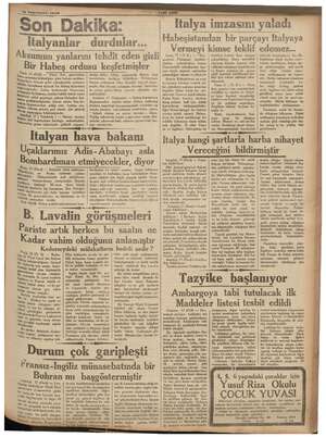    Son Dakika: Ttalyanlar durdular... Aksumun yanlarını tehdit eden gizli Bir Habeş ordusu keşfetmişler şi 17 (Ö.R) — -Soir,,