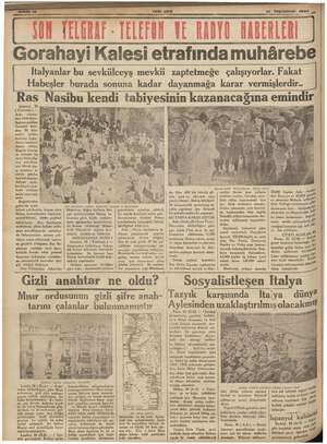    sı Teşrinievel 1935 ,, Gorahayi Kalesi etrafında muhârebe devam eden Ha kuvvetlerinin tepelerde yerleştiklerini, bütün...