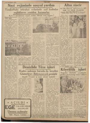      10 Teşrinisani 1935 Nazi rejiminde sosyal yardım Tasdorftaki istirahat evlerinde zaif kadınlar sağlıklarını yeniden...