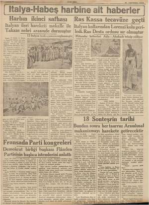  BE Sanmes” " YENİ ASIR 19 Teşrinisanı 1935 Italya-Habeş harbine ait haberler Harbın ikinci safhası Italyan ileri hareketi...