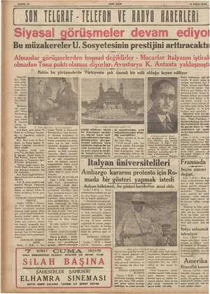    Sahife 10 YENİ ASIR m Şuna UN TELGRAF - TELEFON VE RANYO HABERLERİ Bütün I Karol deniz “akan B. Pietri ile ve Türkiye,...