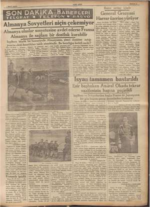    Mim... 1 Mart 1936 S ni eğ üz ON YE YU e TELE EFON 6 RADYO YENI ASIR Almanya Sovyetleri niçin çekemiyor Almanya ulusla...