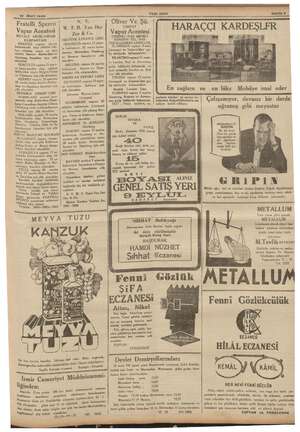    mağ 19 Mart 1936 Fratelli Sperco poe Vapur Acentesi ROYALE NEERLANDAIS KUMPA! ORESTES vapuru elyevi limanımızda olup yükünü