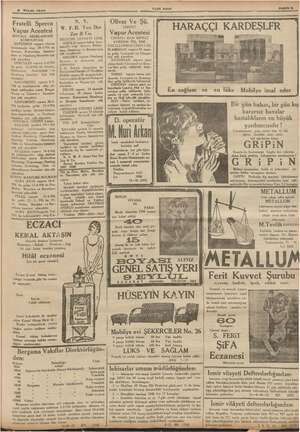  8 Nisan 1936 YENİ ASIR Sehite 9 Fratelli Sperco Vapur Acentesi ROYALE NEERLANDAIS KUMPANYASI S ve elyevm yek Hamburg Meri...