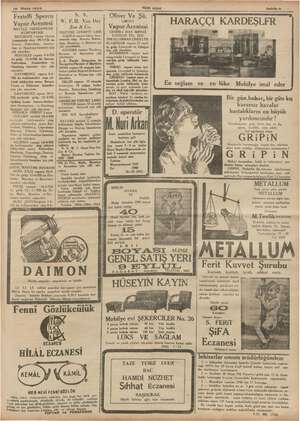    15 Nisan 1936 ği YENİ Asır DE -Sehifte e Fratelli Sperco N. V. Oliver Ve Şü. | m Nan Dr | Oil HARAÇÇI KARDEŞLER Vapur Ac