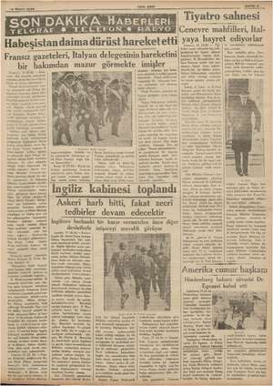    13 Mayıs 1936 TY TELGRAF © TELEFON 6 R YENI ASIR Do Habeşistandaima dürüst hareket etti ? Fransız gazeteleri, Italyan...