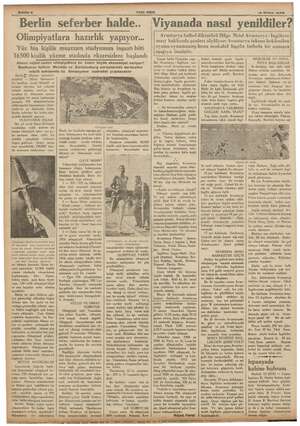    b “ gazeteler, tramvaylar olimpi EŞ ET e - Sahlte & o YENİ ASIR : 13 Mayıs 1936 Berlin seferber halde.. Viyanada nasıl...