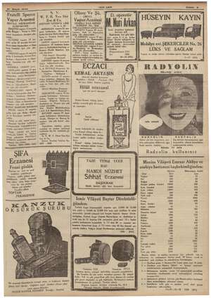  21 Mayıs 1936 Fratelli Sperco . Vapur Acentesi Birr NEERLANDA!S KUMPANYASI ORESTES vapuru Iğmayısla gelip Burgas - Varna ve