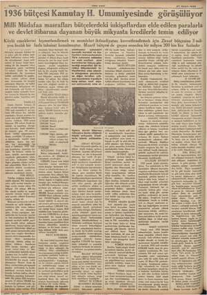  5 > yanle. Er 1936 bütçesi Kamutay H. Umumiyesinde görüşülüyor TENT AŞIK 57 mayıs | 1936 , m Milli Müdafaa masrafları...