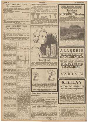  » ŞT 7 vr EEE AŞ e TREE il 2 Sahite AÇIK leşi İLANI Tire Sarbaylığınd 1 — Uray müessesesi Elektrik yin 1936 finansal yılı...