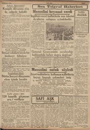       > ? Temmuz 1936 Ankara Ağırcezasında Komplo dâvasma dün üç celsede bakıldı all I ind a Bundan sonra imani; tel 13 nokt