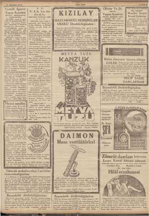    14 Ağustos 1936 Fratelli Sperco Vapur Acentası ROYALE NEERLANDAIS KUMPANYAS YS. vapuru 17 agus- tostan 22 agustosa kadar