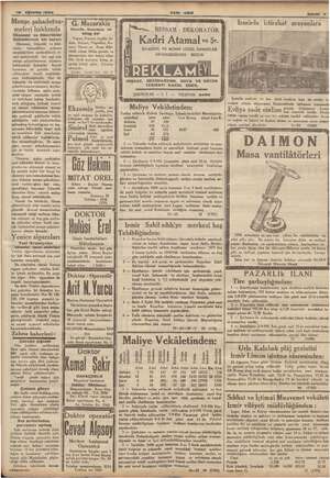    15 Ağustos 1936 Menşe şahadetna- meleri hakkmda Eki imrükler Mülilinme "bie e arı Ekonomi, ük Mi i sarlar (bakanlıkları...