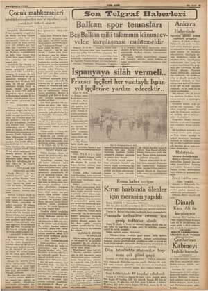    za 22 Ağustos 1936 - - Çocuk mahkemeleri Işledikleri suçlardan mes'ul t çocukları tedavi etmeli Nevyork e Mankahattn'ın ın