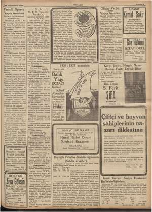    1,30 Teşrinievel 1936 Fratelli Sperco Vapur Acentası ROYALE NEERLANDAIS KUMPANYASI SATURNUS vapuru 11 bi- itinci teşrinden