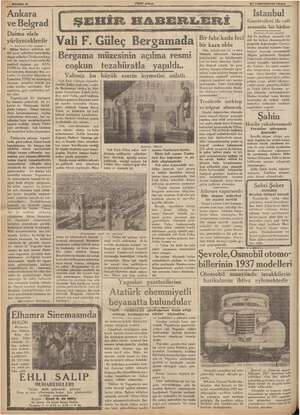  SENİ Asık 31 reşrinlevel 1936 sem — Istanbul | Gazetecileri ile vali arasında bir hâdise - veBelgrad | ŞEHİR HABERLERİ Daima