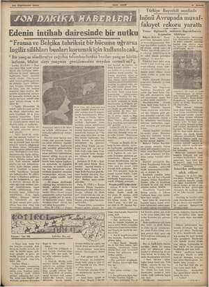    22 Teyrmısani 1986 Edenin inihab dairesinde bir nutku “Fransa ve Belçika tahriksiz bir hücuma uğrarsa Ingiliz silâhları...