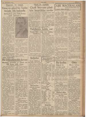    ER di me Teşrinisanı 1936 Ekspreste bi" cinayet Genç ve güzel bır kadın Çiçek bayramı günü için hazırlıklar vardır trende