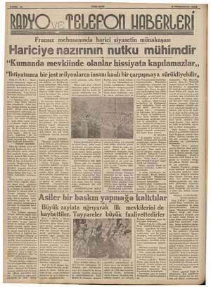  YENI ASIR & Kânunucvvel 1936 Fransız mebusanında harici siyasetin münakaşası Hariciye nazırının nutku mühimdir “Kumanda...