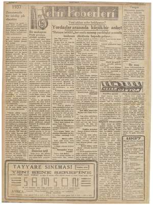     1937 “ Zıraatımızda “bir inkılâp yılı > olacaktır Mn lena > — celeri Sp sayanlar, izli ziraat sahasında girişmek üzere ©