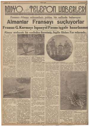    Fransız - Alman münasebatı vahim bir safhada bulunuyor Almanlar Fransayı suçluyorlar YENI ASIR 'ı2 Kânunusani Fransız...