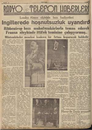  Sahite 10 Londra Alman elçisinin bazı faaliyetleri YENI ASIR em iterede hoşnutsuzluk uyandır Ribbentrop bazı muhafazakârlarla