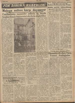    BE po 7 Şubat 1937 Malaga asilere karşı dayanıyor Cumhuriyetçi tayyareler asilerin üç büyük bombardıman tayya de zorlu bir