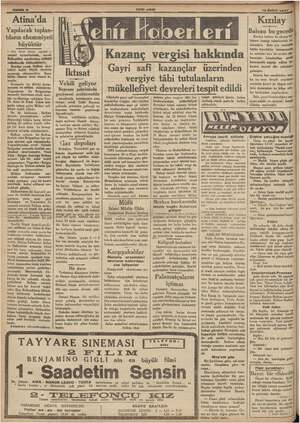  sert > hava e Ama > Yapılacak toplan- tıların ehemmiyeti — — Baş tarafı birinci sayfada — umumi a setlerinde, ancak...