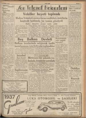  YENI ASIR ir Mart 1937 h A e m ? | m —— Ni - — < “ İ vE okutulması; eski Mil- * * j ktm : : i tepleri bu yolda 10 P 0 ğ me