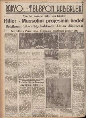    Sahire 10 , YENI ASIK ez Mart is Yeni bir Lokarno paktı için teklifler Hitler - Mussolini projesinin hedefi Belçikanın...