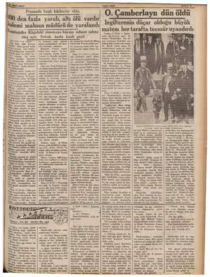  m FARK. zan - “5 m s — 1400 l E Mart 1937 Fransada kanlı hâdiseler oldu den fazla yaralı, altı ölü vardır kalemi mahsus...