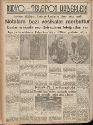    li Sahite 10 YENI ASIR 3 Nisan Ispanyol hükümeti Paris ve Londraya birer nota verdi Notalara bazı vesikalar merbuttur...