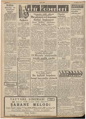  pa l Sahife 2 h | A aş Kültür | Bakanlığı bir sanatoryom kuruyor . Bakanlı! e zır| lkümikmeni mucib sebepleri, “lâyihasında