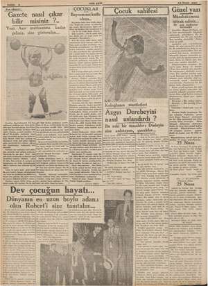    YENi ASIR kaleyi 23 Nisan 1937 Çocuk sahifesi İ Güzel yazı Sahte 6 «Kon Köğani ÇOCUKLAR Gazete nasıl çıkar Bayramınız kutlu