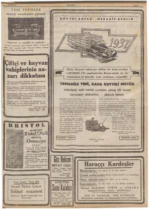  : MAYIS 1937 YENİ ASIR > Sahife 9 | YENI TOPHANE markalı terazilerimiz gelmiştir KUVVET ARTAR...MESARİF AZALIR Sağlamlığı ve