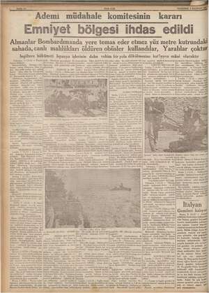  li i | ami Ademi müdahale komitesinin kararı : Emniyet bölgesi ihdas edildi Almanlar Bombardımanda yere temas eder etmez yüz