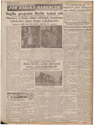  A TAA TERA meme SARŞAMBA 9 HAZIRAN 1937 YENİ ASIR İngiliz projesini Berlin kabul etti Avam Kamarasında bir sual tngiltere...