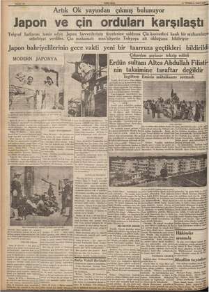  | | | | Sahife 10 YENİ ASIR 27 TEMMUZ SALT 1937, Artık Ok yayından çıkmış bulunuyor Japon ve çin orduları karşılaştı Telgraf