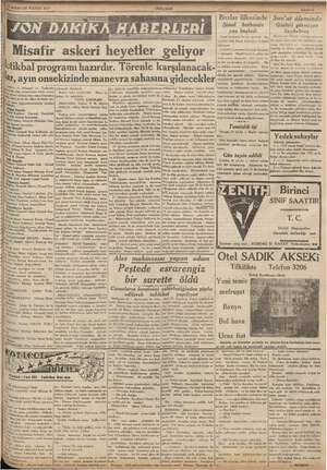  MERE e a EA USTOS PAZAR 1937 İK DAKIKA HABERLERİ ahife 5 Buzlar ülkesinde Şimal kutbunda yaz beyin... San'at âleminde Gözleri